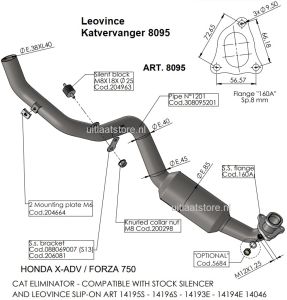 Leovince Bochtenset Uitlaatbochtenset HONDA X-ADV 2017 2022