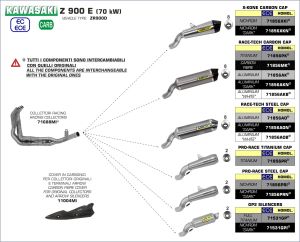 Arrow Collector voor oa Kawasaki Z900E 2017-2018 & Z900 A2 2019-2020