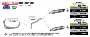 Arrow Collector voor Honda CBR 600 RR 2007 2008
