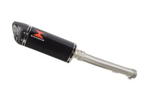 BWE Slip-On Zwart RVS Tri-Oval 300mm voor FZS1000 FAZER 2001 2002 2003 2004 2005