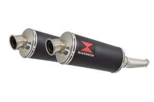 BWE Slip-On Zwart RVS Ovaal 300mm voor VTR1000F (SC36) Firestorm / Superhawk FV
