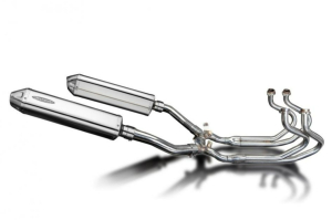 Delkevic compleet uitlaatsysteem 4-2 met TrI-Oval RVS Stainless Exhaust Silencer 420mm - Honda ST1300 ABS Pan European 03-15