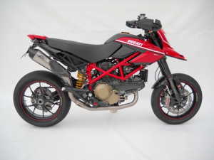 Zard RVS conisch volledig systeem 2-1 inclusief Carbon eindkap  Ducati Hypermotard 1100