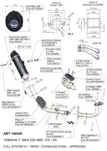 Leovince Volledig systeem NERO met katalysator YAMAHA T-MAX 530 ABS/DX/SX 2017-2019