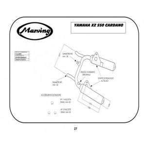 Marving uitlaat Verchroomd staal voor Yamaha XZ 550