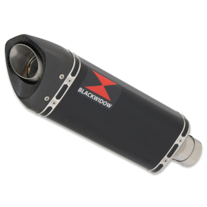 BWE Volledig systeem 300mm Tri-Oval Zwart RVS  met carbon tip voor Monkey 125 2025-2026