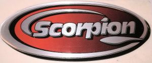 Scorpion uitlaat sticker bol 95x42 mm