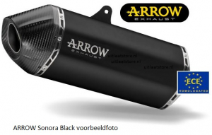 Arrow Sonora zwarte uitlaat voor Suzuki V-STROM 1050 2020/2021